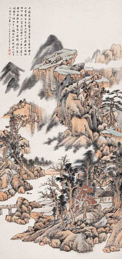 王同愈 戊寅（1938）年作 富春浮峦 立轴